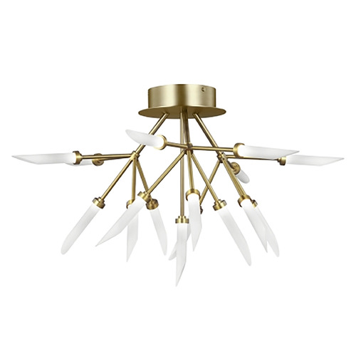 Visual Comfort Modern Collection Spur LED Flush Mount in Aged Brass by Visual Comfort Modern 700FMSPRR-LED927