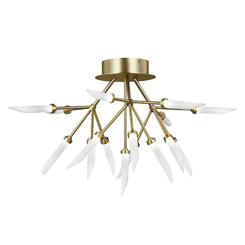 Spur LED Flush Mount in Aged Brass by Visual Comfort Modern