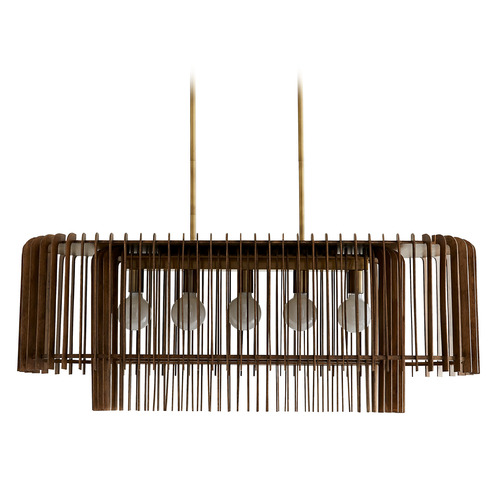 Valencia Chandelier in Brass & Dark Walnut by Arteriors Home