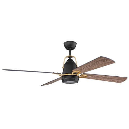 Craftmade Lighting Beckett 52-Inch LED Fan in Flat Black & Brass by Craftmade Lighting BEC52FBSB4