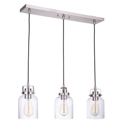 Foxwood Brushed Polished Nickel Multi-Light Pendant by Craftmade Lighting