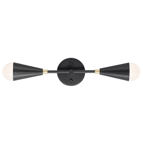 Maxim Lighting Lovell Black & Satin Brass Vertical Bathroom Light