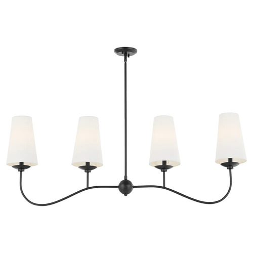 Quorum Lighting Euphora 50-Inch Linear Chandelier in Matte Black by Quorum Lighting 616-4-59