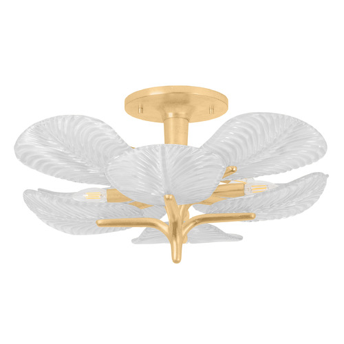 Corbett Lighting Kamal Vintage Gold Leaf Semi-Flushmount Light