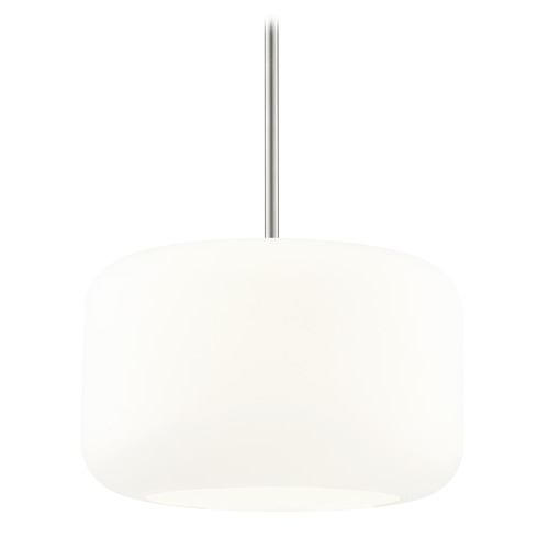 Design Classics Lighting Fest Satin Nickel Mini-Pendant Light with Large Satin White Drum Glass 531-09 GL1069-WH