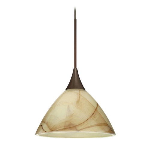 Besa Lighting Domi Bronze LED Mini-Pendant Light with Bell Shade