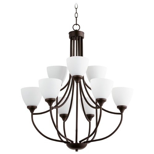 Quorum Lighting Enclave Oiled Bronze Chandelier by Quorum Lighting 6059-9-86