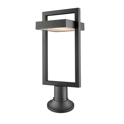 Z-Lite Luttrel Black LED Post Light by Z-Lite 566PHBR-553PM-BK-LED