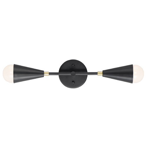 Maxim Lighting Lovell Black & Satin Brass LED Vertical Bathroom Light