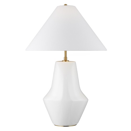 Kelly Wearstler Contour White & Brass LED Table Lamp by Visual Comfort Studio