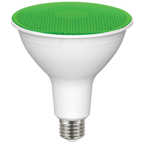 11.5W PAR38 90-Degree LED Light Bulb in Green by Satco Lighting