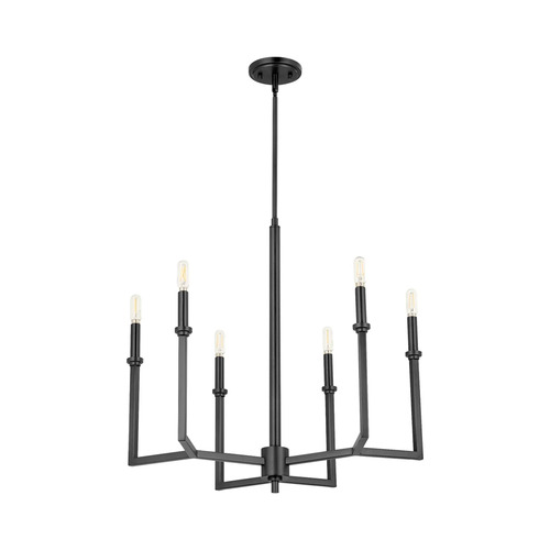 Quorum Lighting Merrick 25.50-Inch Chandelier in Matte Black by Quorum Lighting 6174-6-59