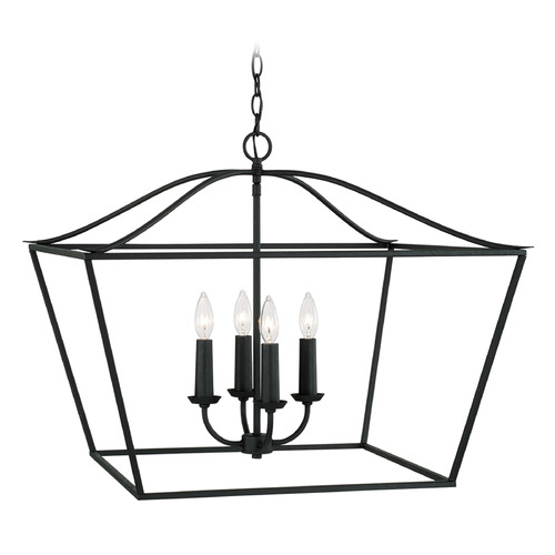 Capital Lighting Grady 4-Light Pendant in Black Iron by Capital Lighting 350641BI