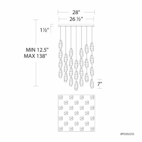 Schonbek Beyond Schonbek Beyond Martini Aged Brass LED Multi-Light Pendant BPD20225SOH-AB