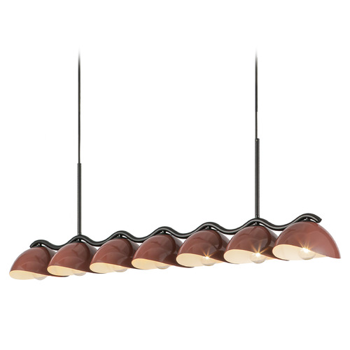 Kuzco Lighting Atlas Black & Burgundy Island Light with Bowl / Dome Shade