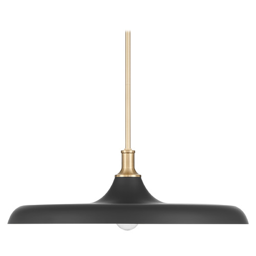 Hunter Fan Company Moriso Modern Brass & Matte Black Barn Light with Warehouse Shade