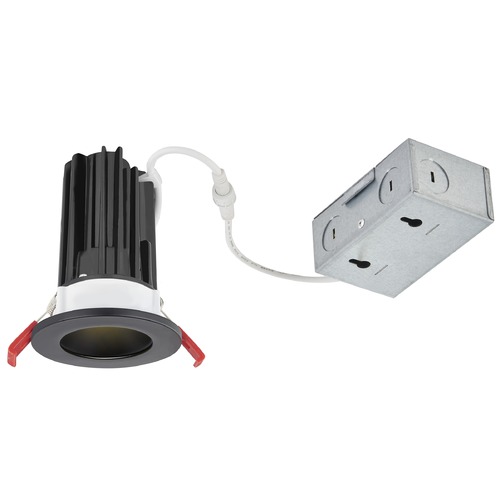 2'' LED Canless 15W Black/Black Recessed Downlight 2700K 24Deg IC Rated By Recesso