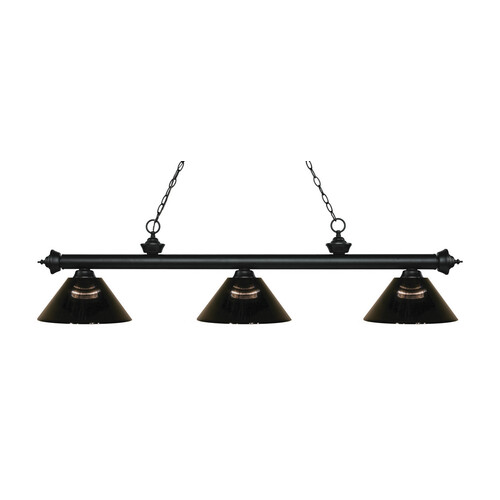 Riviera Matte Black Billiard Light by Z-Lite