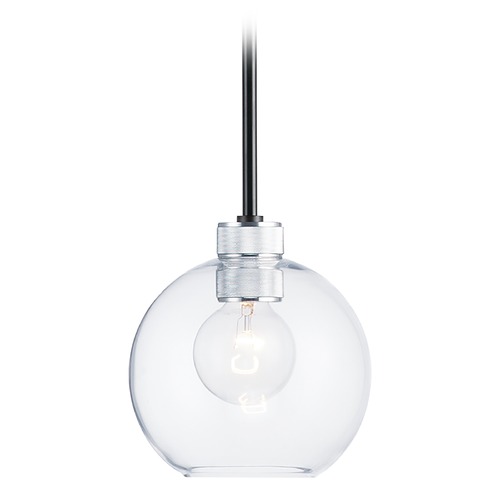 Maxim Lighting Maxim Lighting Vessel Black / Brushed Aluminum Mini-Pendant Light with Globe Shade 21619CLBKAL
