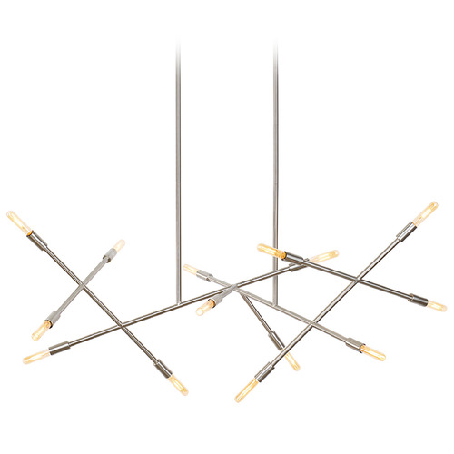 Line Wave 2 LED Chandelier in Nickel by Visual Comfort Modern