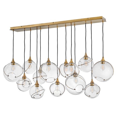 Skye Linear Chandelier in Heritage Brass by Hinkley Lighting