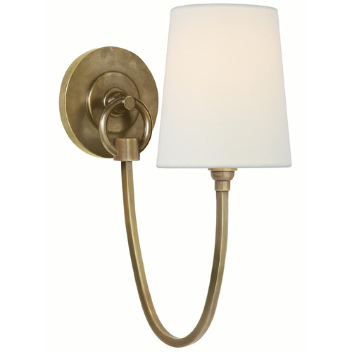 Visual Comfort Signature Collection Thomas O'brien Reed Hand-Rubbed Antique Brass Sconce