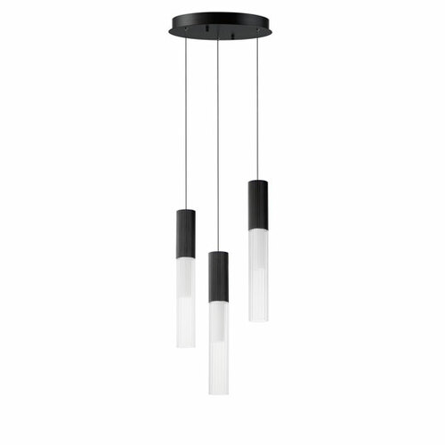 Reeds 3-Light LED Pendant in Black by ET2 Lighting
