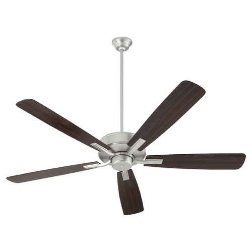 Ovation Satin Nickel Ceiling Fan Without Light by Quorum Lighting