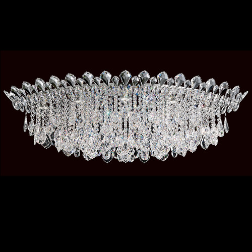 Schonbek Worldwide Lighting Trilliane Strands Polished Stainless Steel Flushmount Light