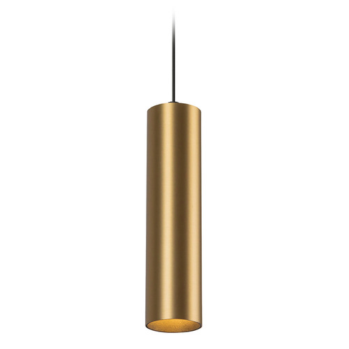 Kuzco Lighting Remuda Brushed Gold LED Mini-Pendant Light with Cylindrical Shade