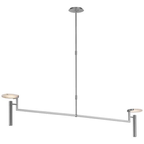 Melange XL Floating Disc Linear Chandelier in Nickel by VC Signature