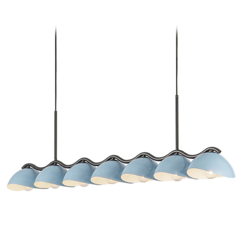 Kuzco Lighting Atlas Black & Cerulean Island Light with Bowl / Dome Shade