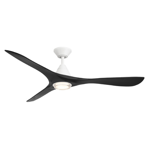 Modern Forms Carve Matte White & Matte Black LED Ceiling Fan with Light