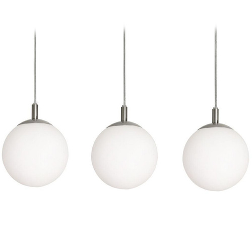 Afx Lighting Loretto Satin Nickel Multi-Light Pendant with Globe Shade