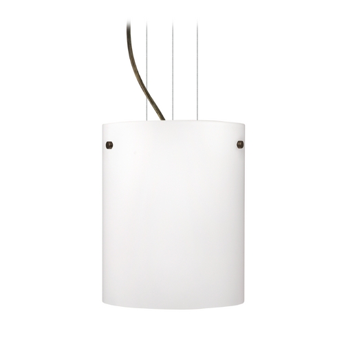 Modern Pendant Light White Glass Bronze by Besa Lighting