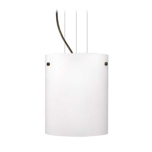 Besa Lighting Modern Pendant Light White Glass Bronze by Besa Lighting 1KG-400607-BR