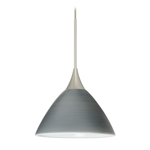 Besa Lighting Besa Lighting Domi Satin Nickel Mini-Pendant Light with Bell Shade 1XT-1743TN-SN