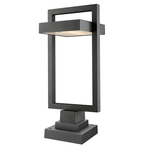 Z-Lite Luttrel Black LED Post Light by Z-Lite 566PHBS-SQPM-BK-LED