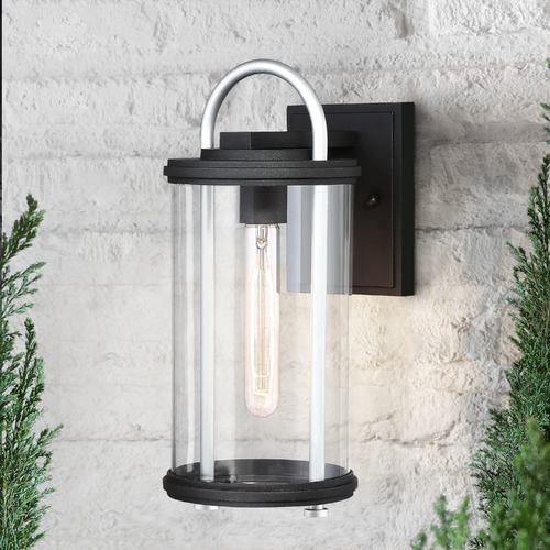 Minka Lavery Keyser Black with Silver Accent Outdoor Wall Light by Minka Lavery 72672-32