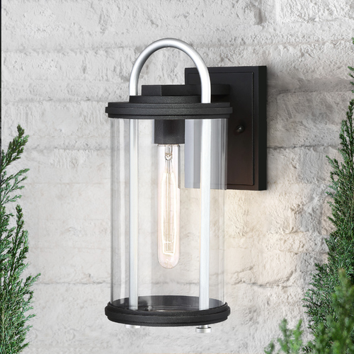 Keyser Black with Silver Accent Outdoor Wall Light by Minka Lavery