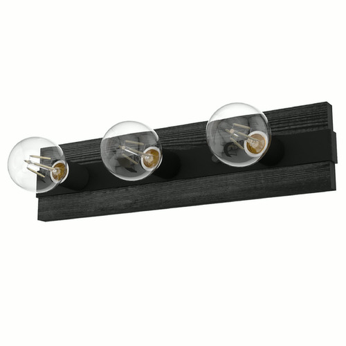 Hunter Fan Company Donelson Natural Black Iron & Dark Ash Vertical Bathroom Light