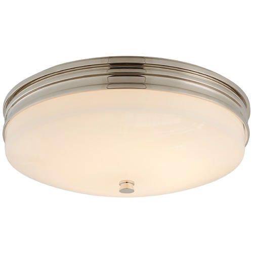 Visual Comfort Signature Collection Chapman & Myers Launceton LED Flush Mount in Nickel by Visual Comfort Signature CHC4601PNWG