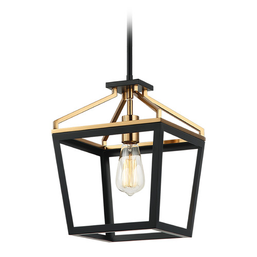 Matteo Lighting Mavonshire Black & Aged Gold Brass Mini-Pendant Light