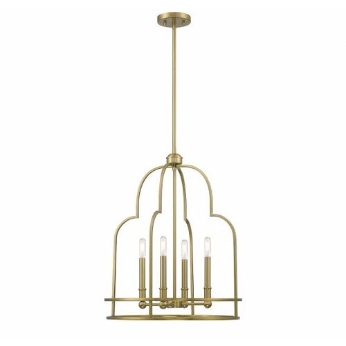 Savoy House Diplomat 4-Light Pendant in Warm Brass by Savoy House 3-6612-4-322