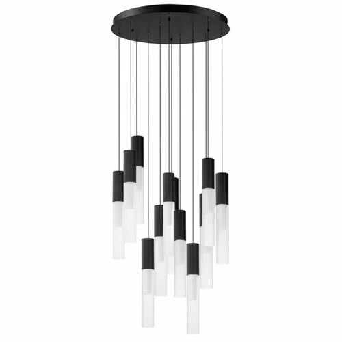 Reeds 12-Light LED Pendant in Black by ET2 Lighting