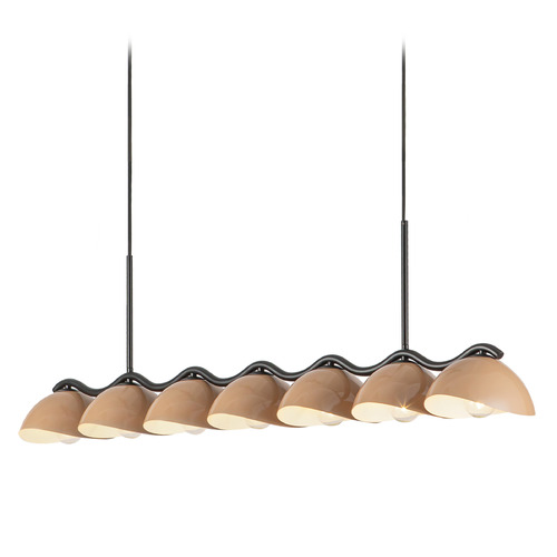 Kuzco Lighting Atlas Black & Peach Island Light with Bowl / Dome Shade