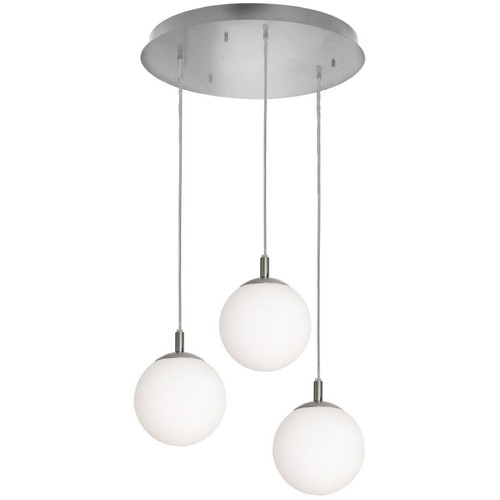 Afx Lighting Loretto Satin Nickel Multi-Light Pendant with Globe Shade