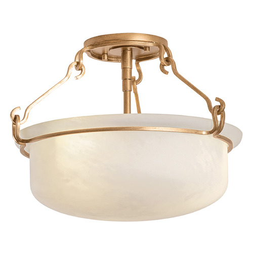 Hudson Valley Lighting Lowerre Patina Gold Leaf LED Semi-Flushmount Light