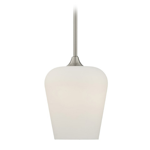 Savoy House Lighting Satin Nickel Mini-Pendant Light with Bowl / Dome Shade