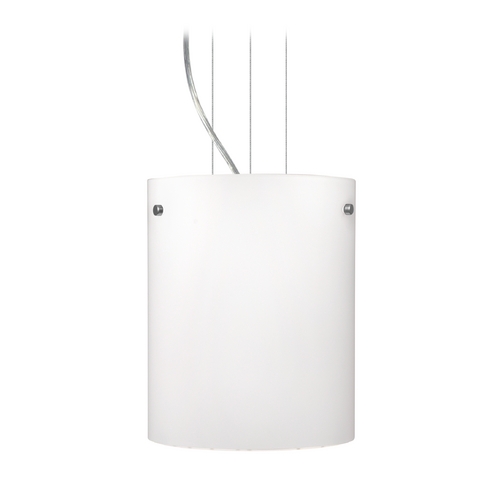 Modern Pendant Light White Glass Satin Nickel by Besa Lighting